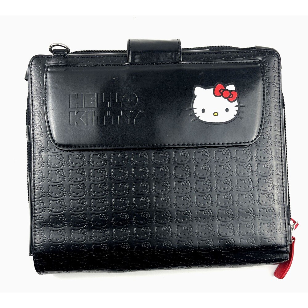 Hello Kitty Case Black iPad Tablet Portfolio #KT43488 Pocket Strap Messenger Bag